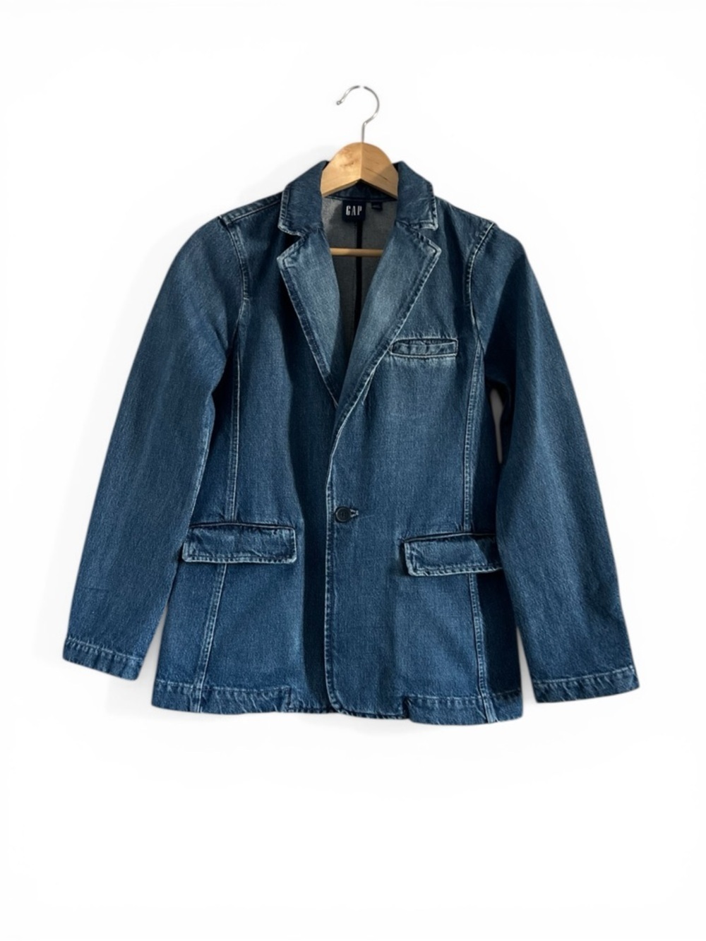 GAP Indigo Denim Blazer Jacket Petite X-Small